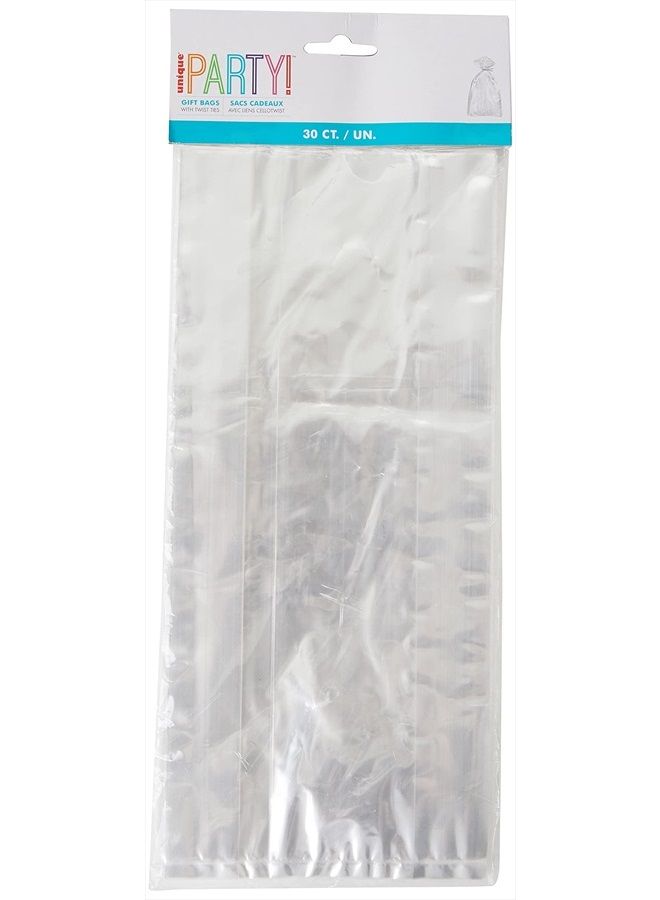 Unique أكياس سيلوفان للحفلات، 30 قطعة (عبوة من 1)، شفافة - Image 1