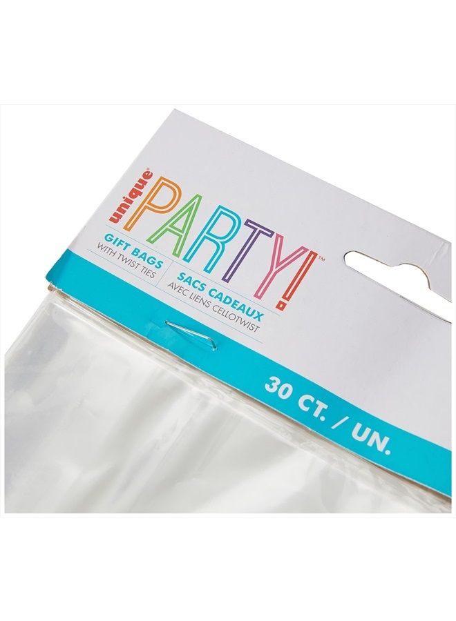 Unique أكياس سيلوفان للحفلات، 30 قطعة (عبوة من 1)، شفافة - Image 2