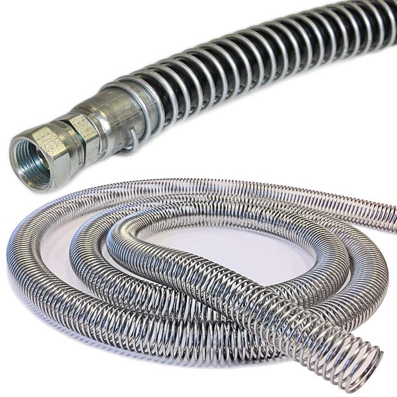 Electriduct Electriduct 1/4" Steel Spring Guard Flexible Pipe Hose Protector Metal Spiral Wrap Armor Cover - 7mm - 10 Feet  - Image 1