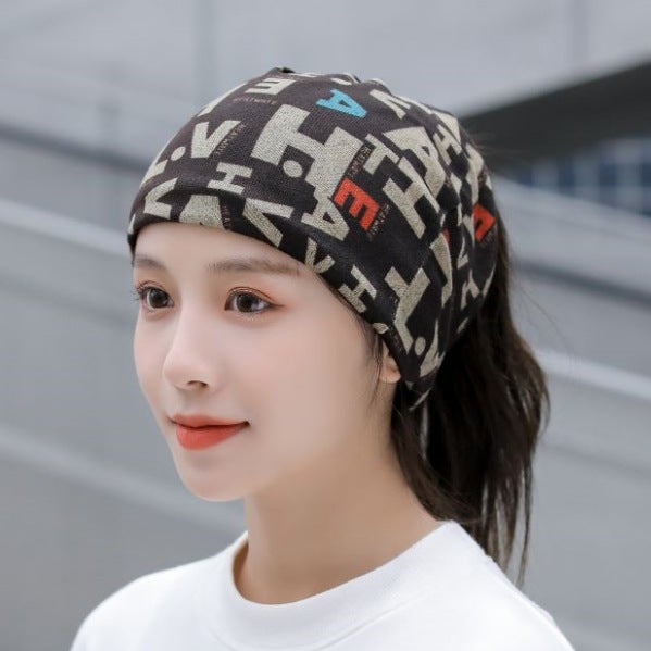 Versatile Autumn Winter Twist Scarf Cap No. 23 t-shaped letters 
