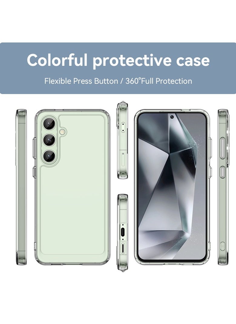 URBBKING - Soft Clear Flexible TPU Phone Cases, Shockproof Transparent Bumper Cover Slim Thin Phone Case for Samsung S24 FE Clear - Image 1