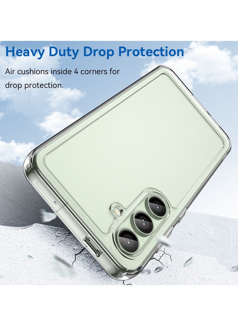 URBBKING - Soft Clear Flexible TPU Phone Cases, Shockproof Transparent Bumper Cover Slim Thin Phone Case for Samsung S24 FE Clear - Image 1