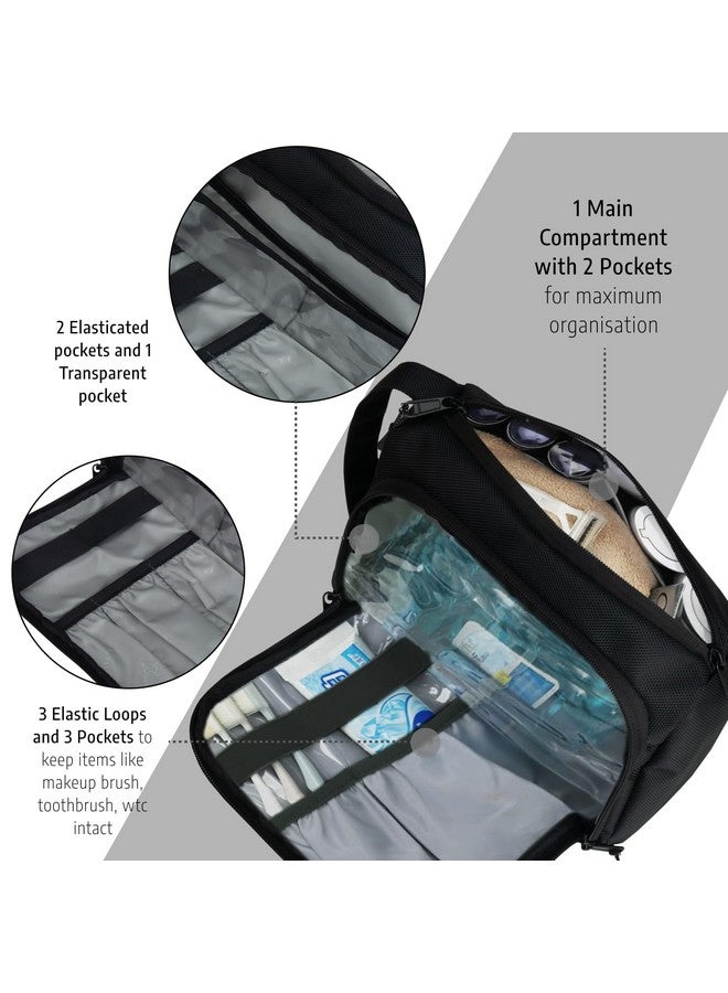 TRAVALATE Polyester Lightweight, Water-Resistant Toiletry Organizer Dopp Kit for Men and Women |Unisex Multipurpose Spacious Travel Accessories, Makeup Kit Bag - Black - Image 5