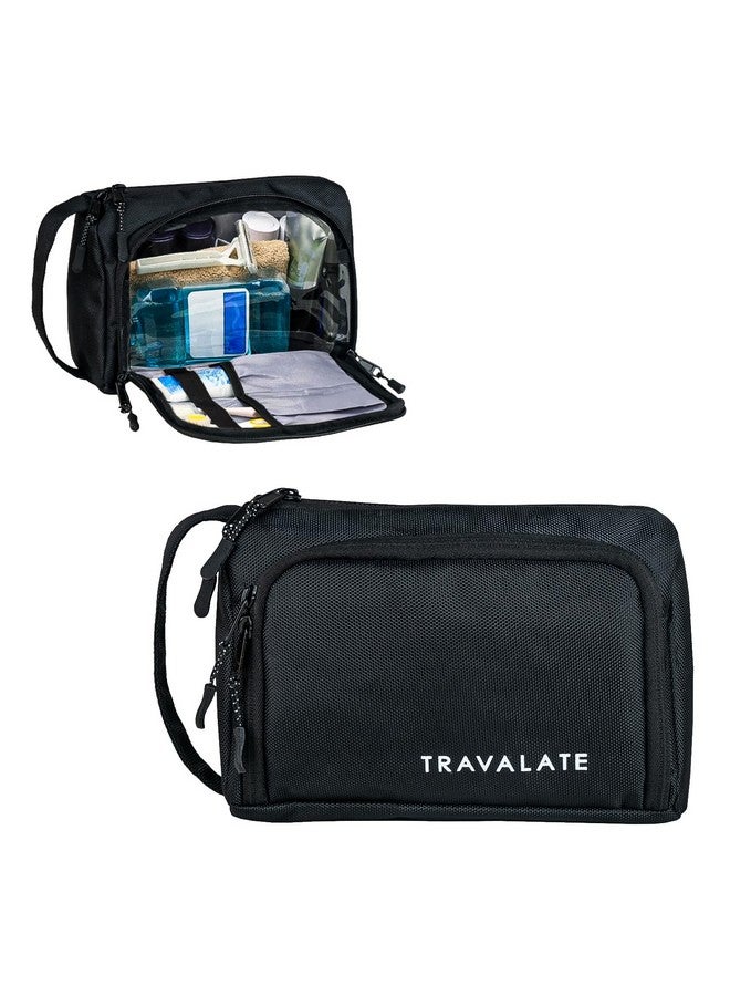 TRAVALATE Polyester Lightweight, Water-Resistant Toiletry Organizer Dopp Kit for Men and Women |Unisex Multipurpose Spacious Travel Accessories, Makeup Kit Bag - Black - Image 2