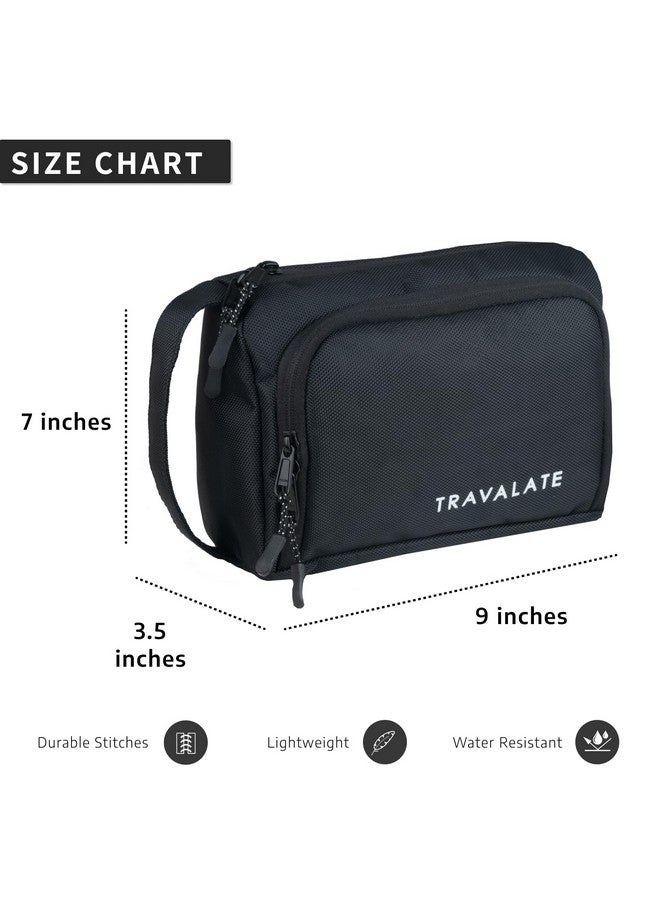 TRAVALATE Polyester Lightweight, Water-Resistant Toiletry Organizer Dopp Kit for Men and Women |Unisex Multipurpose Spacious Travel Accessories, Makeup Kit Bag - Black - Image 3