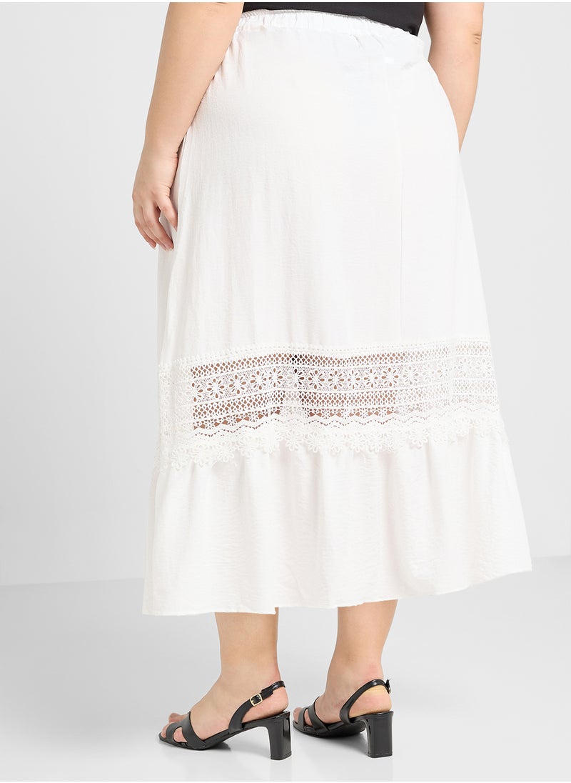 Ginger Plus Midi Skirt With Lace Detailing  - Image 2