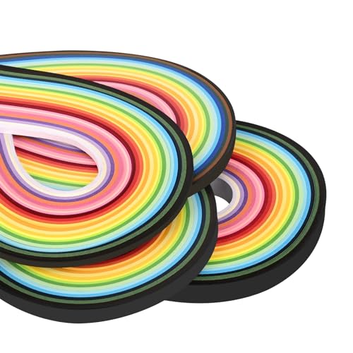 YURROAD 36 Colors Quilling Paper Strips Kit 720 Strips, Length 54cm Width 3mm 5mm 7mm 10mm(4 Packs) - Image 1