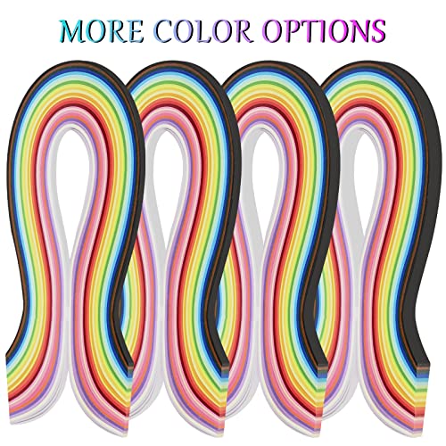 YURROAD 36 Colors Quilling Paper Strips Kit 720 Strips, Length 54cm Width 3mm 5mm 7mm 10mm(4 Packs) - Image 2
