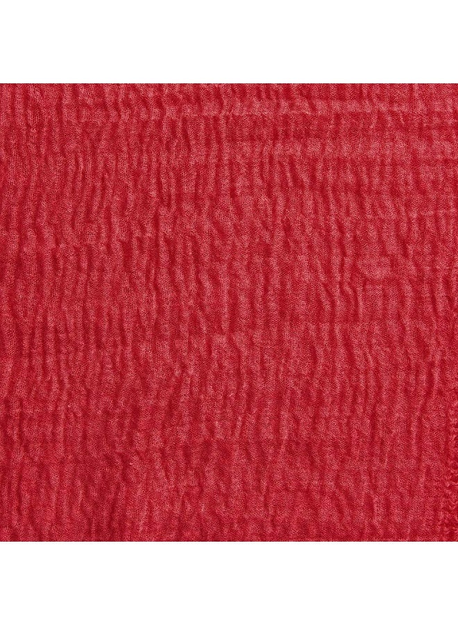 بايجين Summer Cotton Blend Crinkle Vintage Soft Scarf with Fringed Edges 35'' 70''' - Image 2