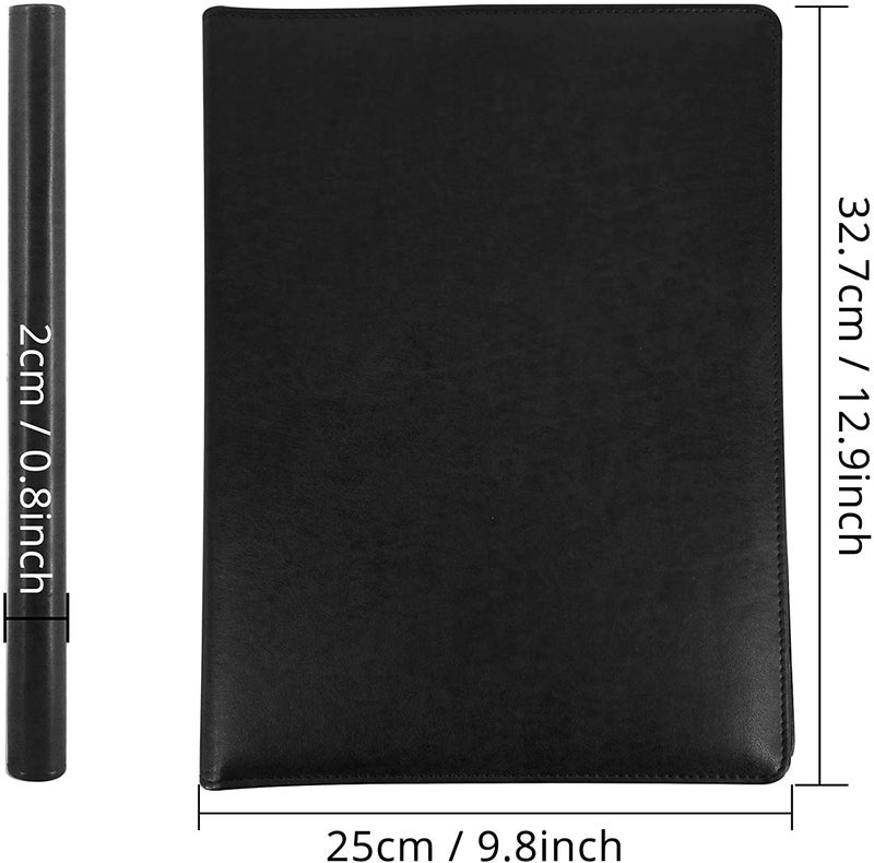Black Portfolio Folder A4 Clipboard Folder Leather Conference Folder Portable File Folder Perfect for Legal Pad Papers Office Conference Use - Personal/Work Padfolio Organiser with calculate - Image 3