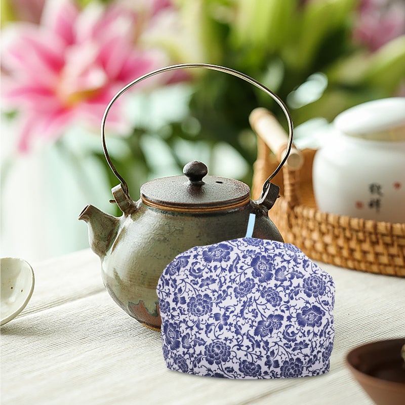 Tea Cozy For Teapot Cotton Cloth Kitchen Use Temperature Retention Blue Custom Fit 1Pack - Image 4