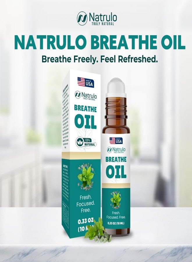 Natrulo Breathe Essential Oil Roll On – Natural Peppermint Oil & Eucalyptus Oil for Skin – Refreshing Aromatherapy Essential Oil Roller to Support Clear Breathing, Focus & Revitalization – 10 ml, Made in USA - Image 2