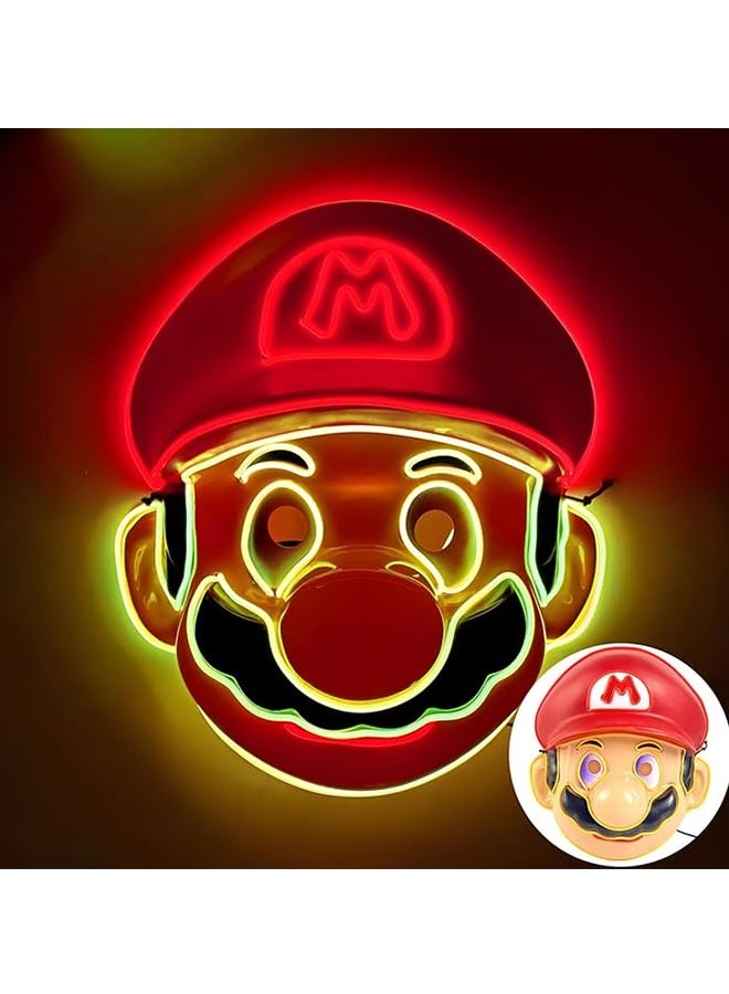 JCB CHIC LED Halloween Mask,  Halloween Mask, Party LED Masks for Men Women Kids Adult with 3 Lighting Modes Glowing Neon Mask  Glowing Eyes Cosplay Costume Masquerade Parties Carniva - Image 1