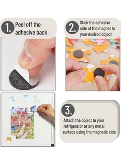 Generic 140 Pcs Round Magnets with Adhesive Backing Flexible Self Adhesive Magnets for Crafts Small Sticky Magnetic Dots for Hanging Light Objects DIY School Office Home  - Image 3