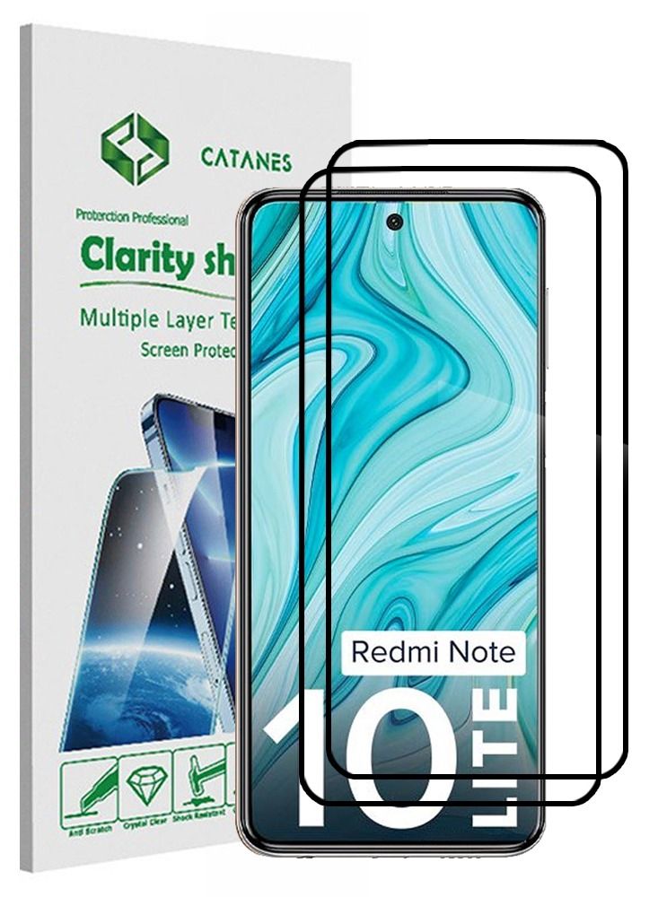 CATANES 2 Pack For Xiaomi Redmi Note 10 Lite Screen Protector Tempered Glass Full Glue Back - Image 1