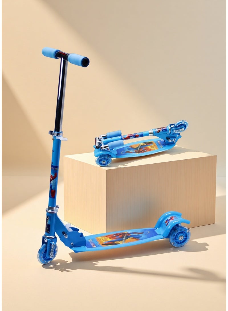 EASY FUTURE Scooters for Kids with Foldable & Height Adjustable Handle Kick Scooter with LED PU Wheels & Rear Brake Kids Scooter for 3 to 8 Years - Image 1