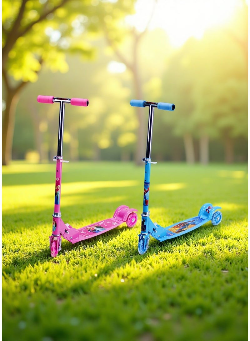 EASY FUTURE Scooters for Kids with Foldable & Height Adjustable Handle Kick Scooter with LED PU Wheels & Rear Brake Kids Scooter for 3 to 8 Years - Image 5