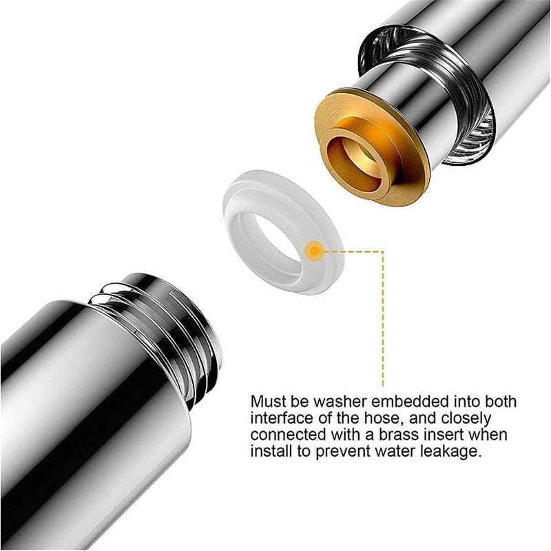 MLD MLD Flexible Shower Hose Pipe Hoses Tube 1 m Replacement Extension Universal Stainless Steel Flexible 1 Meter for Faucet Hose MST1013 1 mtrChromeSteel Pack of3  - Image 5