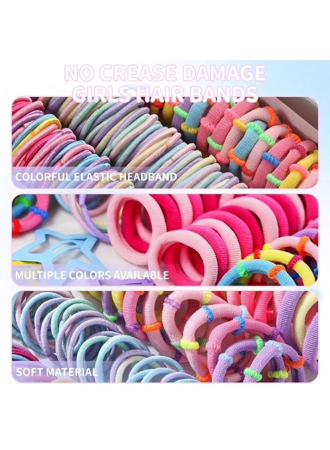 YelaJoy 786 Pcs Cute Girls Hair Ties Set Colorful Elastic Hair Bands Toddler Hair Accessories for Girls with 12 pcs Flower Hair Ties - Image 2