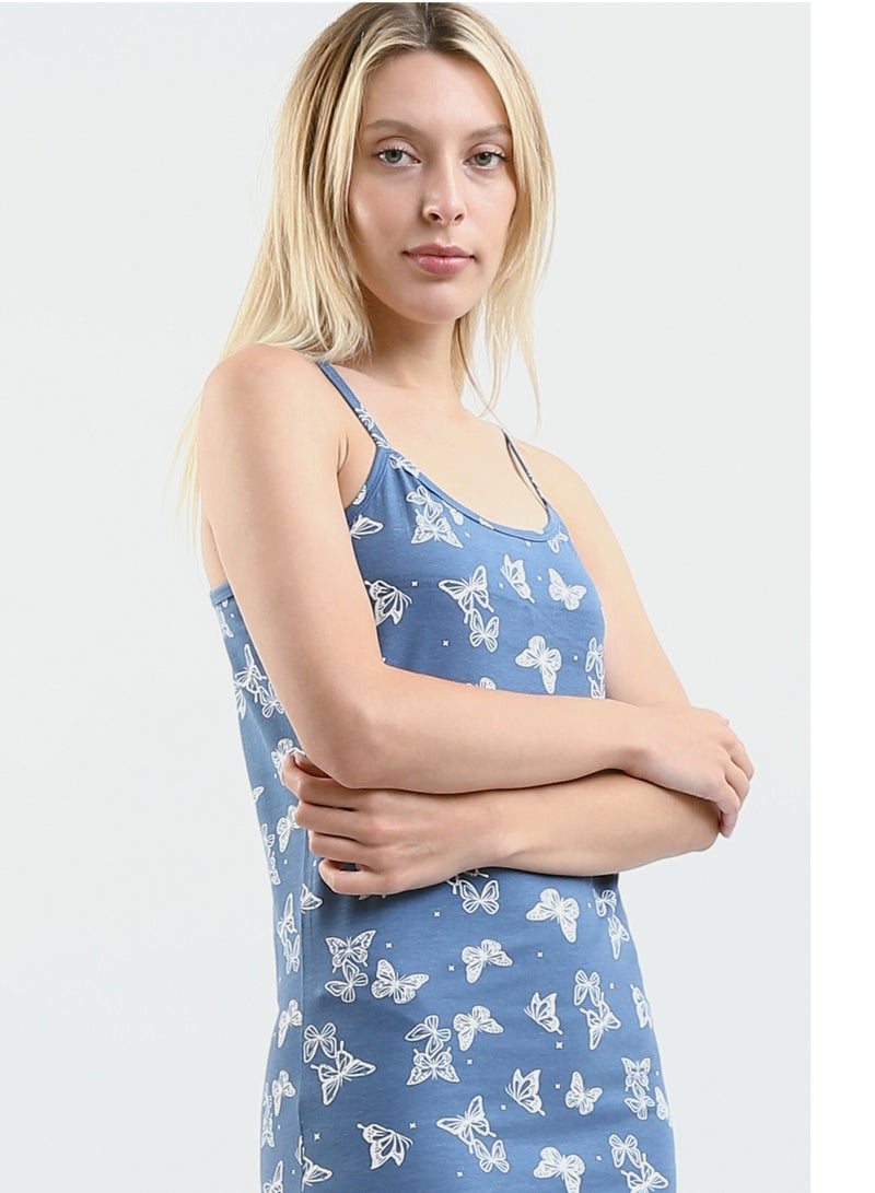 Mesery Sleep Shirt Cotton Thin Strap - Printed  - Image 4
