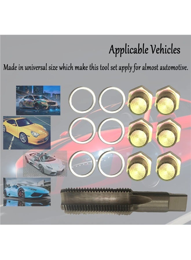 13PCS M15 X 1.5 Oil Drain Plug Tap Thread Repair Kit Oil Pan Screws Re-Thread Tool Set Engine Care Tools with Aluminum Gasket  - Image 2