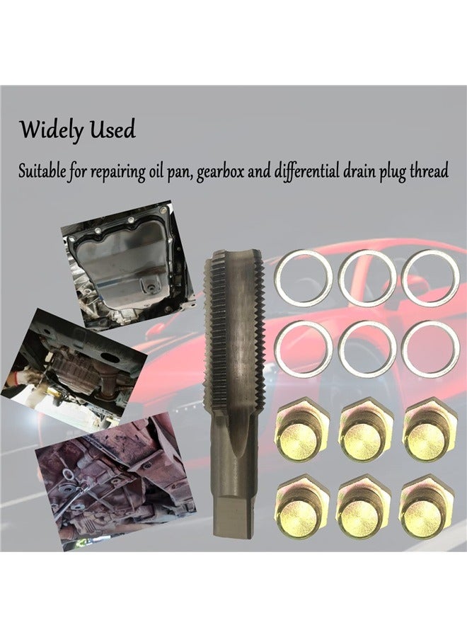 13PCS M15 X 1.5 Oil Drain Plug Tap Thread Repair Kit Oil Pan Screws Re-Thread Tool Set Engine Care Tools with Aluminum Gasket  - Image 3