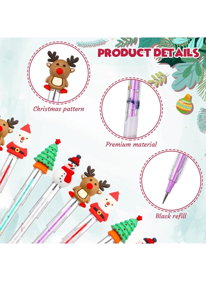 أقلام رصاص عيد الميلاد، أقلام رصاص متعددة النقاط قابلة للتكديس، زينة عيد الميلاد، سانتا كلوز، شجرة عيد الميلاد، رجل الثلج، الأيائل، أقلام عيد الميلاد للأطفال، هدايا حفلات عيد الميلاد، مكافآت 12 قطعه - Image 3