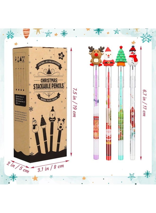 أقلام رصاص عيد الميلاد، أقلام رصاص متعددة النقاط قابلة للتكديس، زينة عيد الميلاد، سانتا كلوز، شجرة عيد الميلاد، رجل الثلج، الأيائل، أقلام عيد الميلاد للأطفال، هدايا حفلات عيد الميلاد، مكافآت 12 قطعه - Image 2