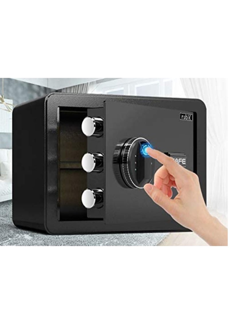 Rubik Safe Box with Fingerprint A4 Document Size Biometric Safety Deposit Box Fire Resistant Coating For Home Office Money Documents (25x35x25cm Black) - Image 2