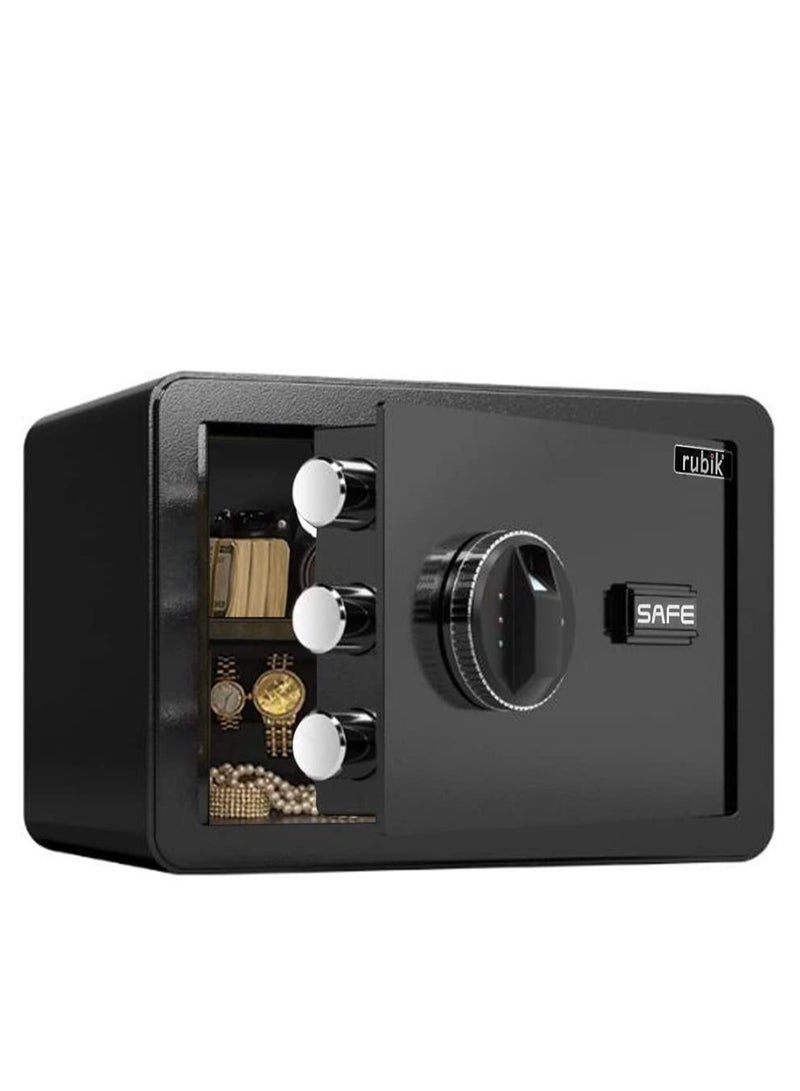 Rubik Safe Box with Fingerprint A4 Document Size Biometric Safety Deposit Box Fire Resistant Coating For Home Office Money Documents (25x35x25cm Black) - Image 1