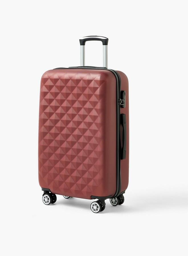 Wave Textured Hardcase Luggage Trolley With Retractable Handle - 28 Inches Check-In Bag - Image 2