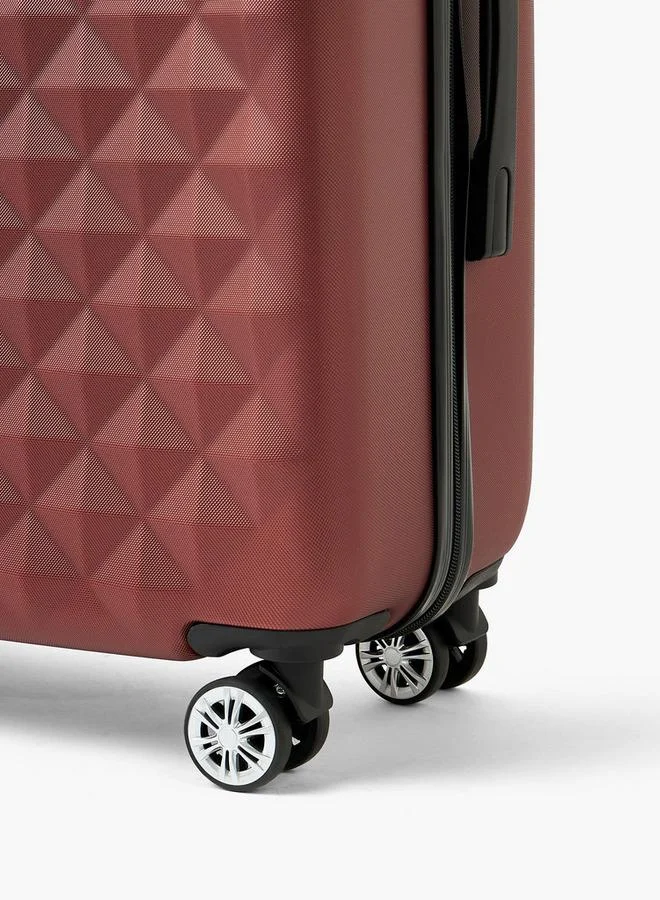 Wave BURGUNDY Textured Hardcase Luggage Trolley With Retractable Handle - 28 Inches Check-In Bag  | Best Price UAE