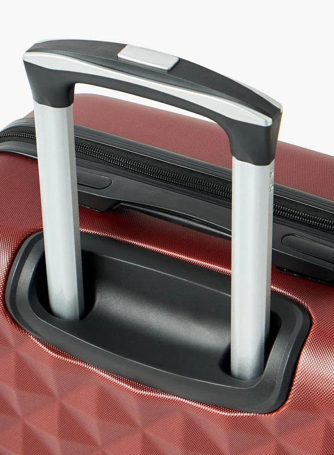 Wave BURGUNDY Textured Hardcase Luggage Trolley With Retractable Handle - 28 Inches Check-In Bag  | Best Price UAE