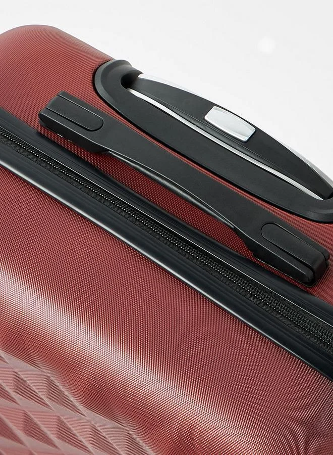 Wave BURGUNDY Textured Hardcase Luggage Trolley With Retractable Handle - 28 Inches Check-In Bag  | Best Price UAE