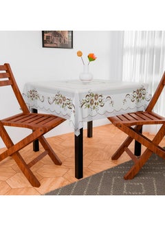 Kuber Industries Kuber Industries Table Cover | PVC Dining Table Cover | Table Cloth | Center Table Cover | Table Cover for Kitchen Table | Alloy Table Cover for Hall Décor | 54 Inch | Brown  - Image 2
