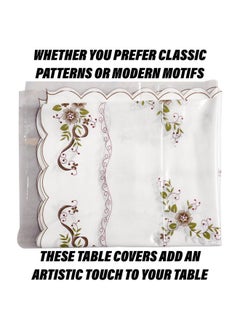 Kuber Industries Kuber Industries Table Cover | PVC Dining Table Cover | Table Cloth | Center Table Cover | Table Cover for Kitchen Table | Alloy Table Cover for Hall Décor | 54 Inch | Brown  - Image 5
