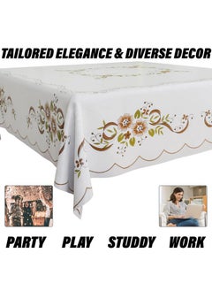 Kuber Industries Kuber Industries Table Cover | PVC Dining Table Cover | Table Cloth | Center Table Cover | Table Cover for Kitchen Table | Alloy Table Cover for Hall Décor | 54 Inch | Brown  - Image 4