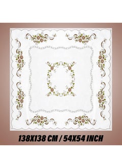 Kuber Industries Kuber Industries Table Cover | PVC Dining Table Cover | Table Cloth | Center Table Cover | Table Cover for Kitchen Table | Alloy Table Cover for Hall Décor | 54 Inch | Brown  - Image 3