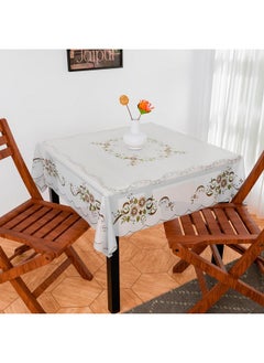Kuber Industries Kuber Industries Table Cover | PVC Dining Table Cover | Table Cloth | Center Table Cover | Table Cover for Kitchen Table | Alloy Table Cover for Hall Décor | 54 Inch | Brown  - Image 1