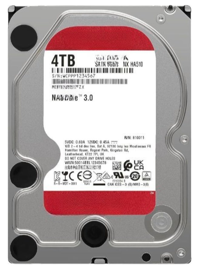 4TB NAS Internal Hard Drive, 3.5", 5400 RPM, SATA 6Gb/s, CMR Technology, 128MB Cache - Image 3