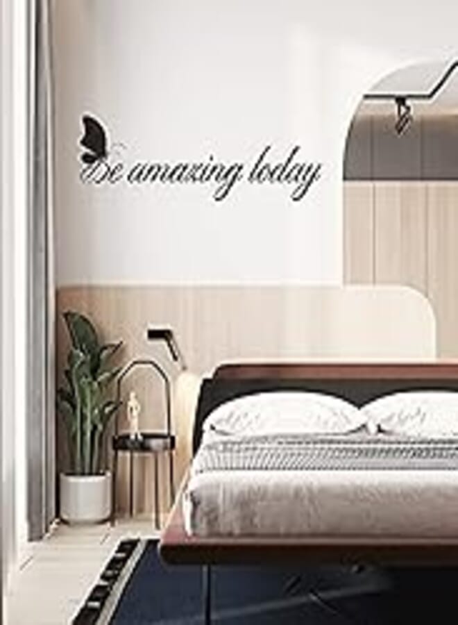 Home Gallery Be amazing today butterflies sticker wall art 55x20 cm black