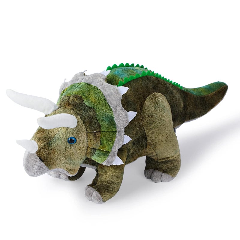 AULUDA Dinosaur Plush Toy Triceratops Stuffed Animal Throw Plushie Pillow Doll Soft Grey Fluffy Friend Hugging Cushion Present for Every Age Occasion - Image 2