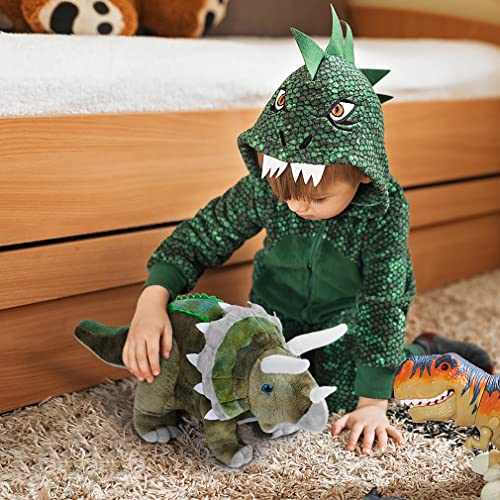 AULUDA Dinosaur Plush Toy Triceratops Stuffed Animal Throw Plushie Pillow Doll Soft Grey Fluffy Friend Hugging Cushion Present for Every Age Occasion - Image 3