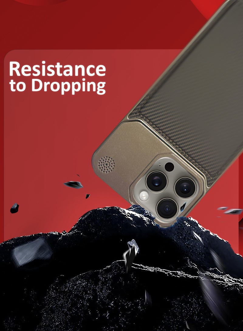 CATANES حافظة آيفون 15 برو ماكس بتصميم جلد معدني، غلاف نحيف وخفيف، تصميم بسيط - Image 5