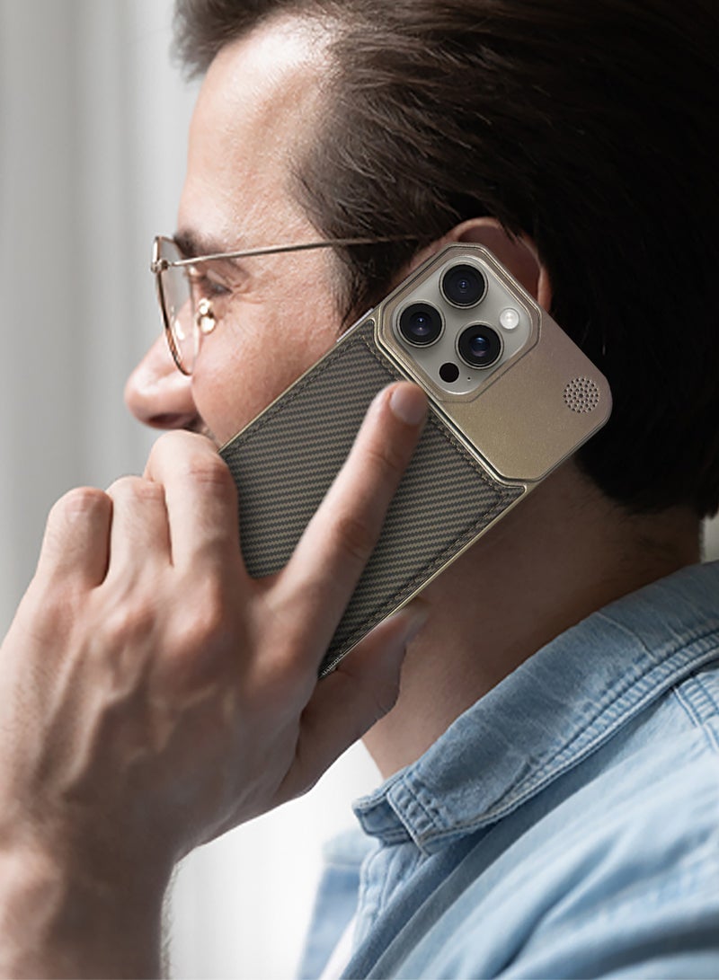 CATANES حافظة آيفون 15 برو ماكس بتصميم جلد معدني، غلاف نحيف وخفيف، تصميم بسيط - Image 4