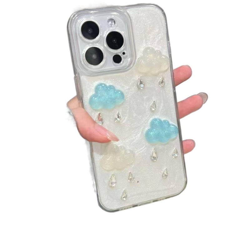 MS غطاء واقي، مقاوم للصدمات لـ iPhone 11 Pro، Raindrop Cloud Acrylic من الأكريليك - Image 4