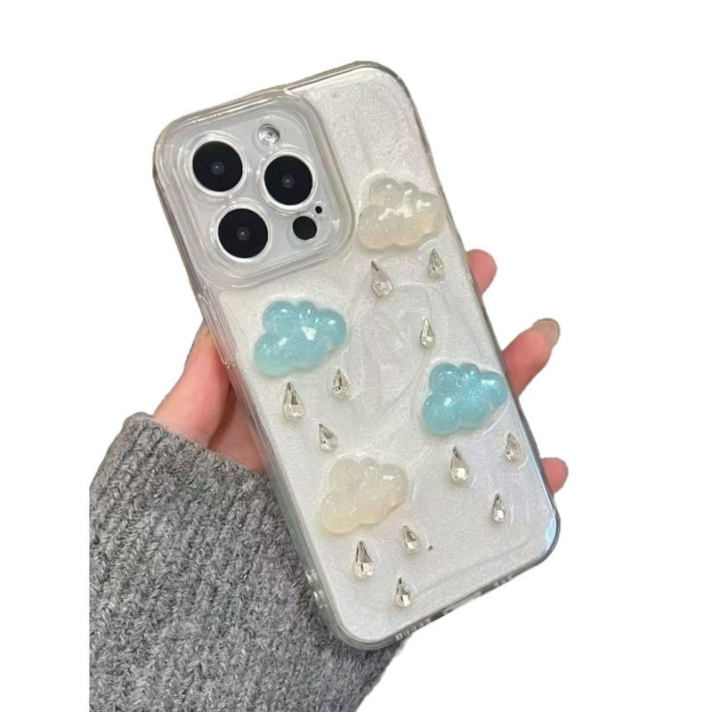 MS غطاء واقي، مقاوم للصدمات لـ iPhone 11 Pro، Raindrop Cloud Acrylic من الأكريليك - Image 5