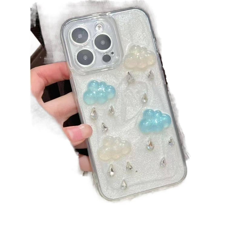 MS غطاء واقي، مقاوم للصدمات لـ iPhone 11 Pro، Raindrop Cloud Acrylic من الأكريليك - Image 1