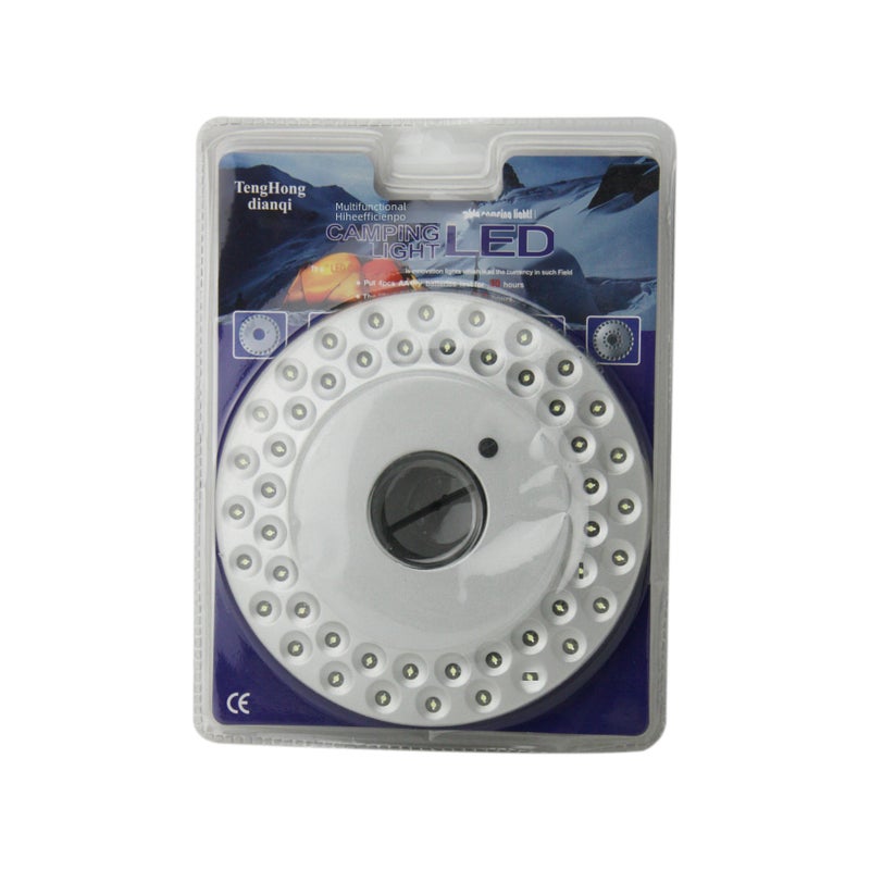 Outdoor camping adventure 48LED disc light umbrella light camping light tent light emergency light three-speed lighting(24 4 BLACK WHITE LIGHT) - Image 3