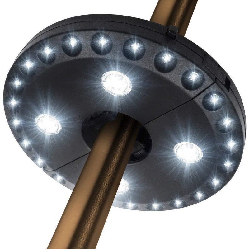 Outdoor camping adventure 48LED disc light umbrella light camping light tent light emergency light three-speed lighting(24 4 BLACK WHITE LIGHT) - Image 1